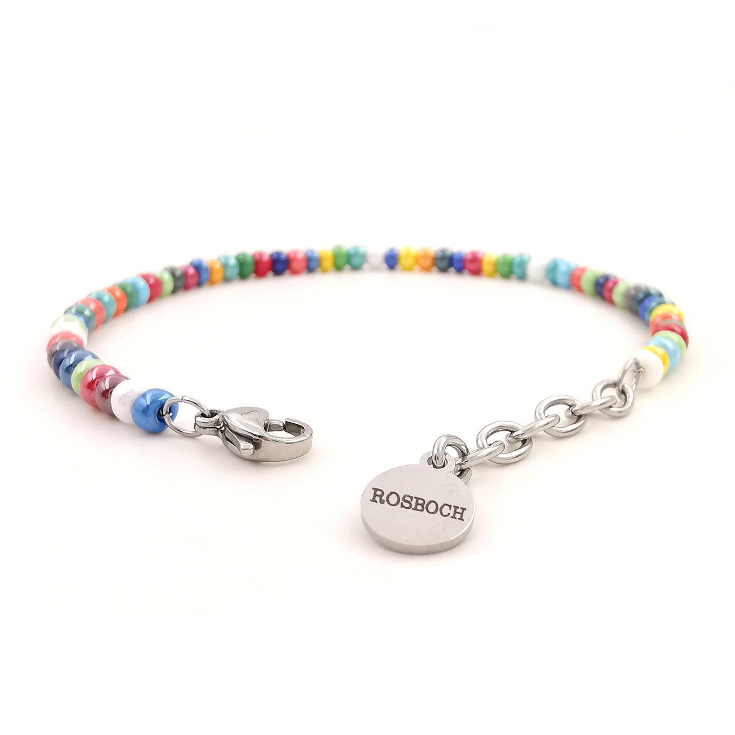 Bracciale da uomo con perline colorate in vetro di Boemia