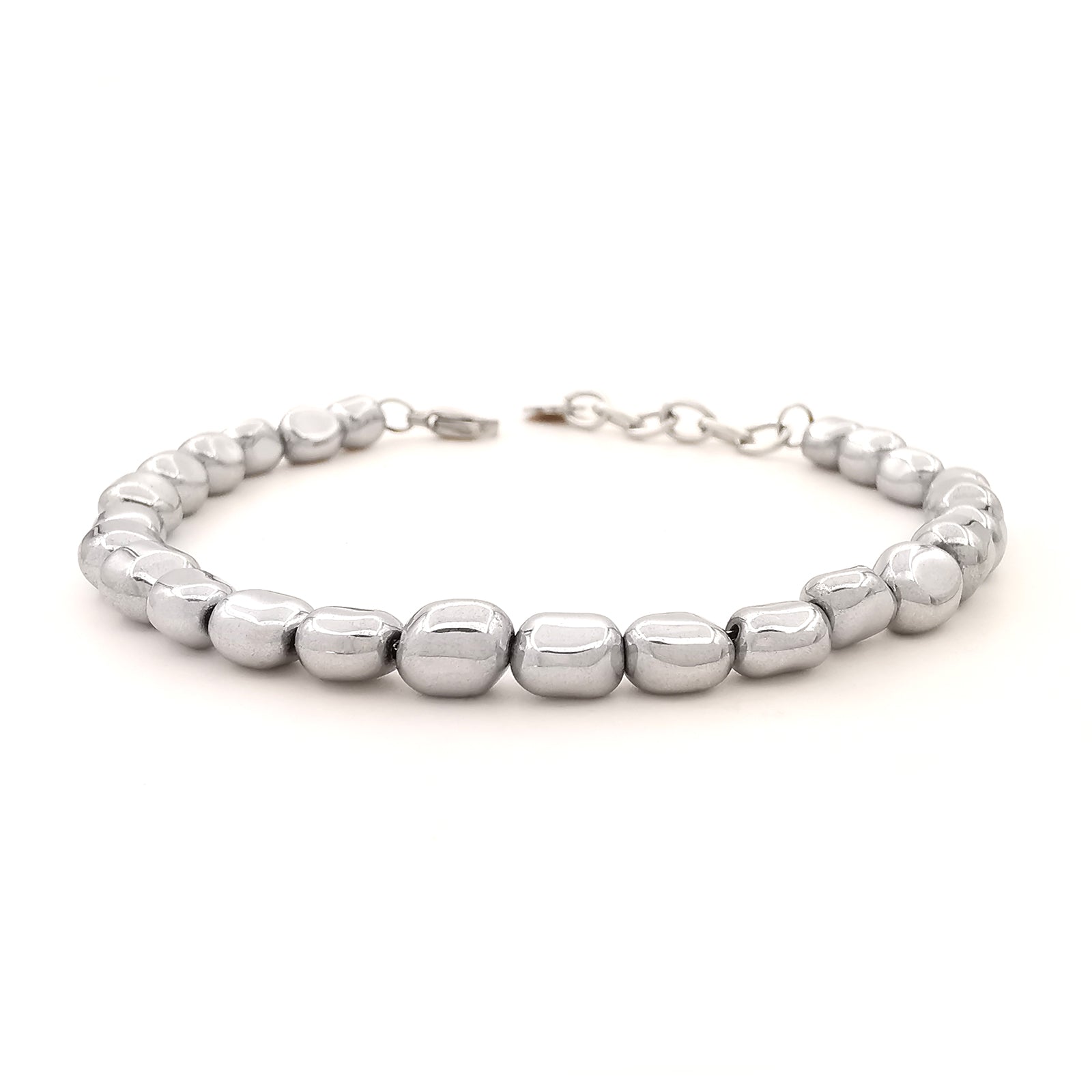 Bracciale da uomo nuggets braccialetto ematite argento