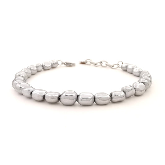 Bracciale da uomo nuggets braccialetto ematite argento